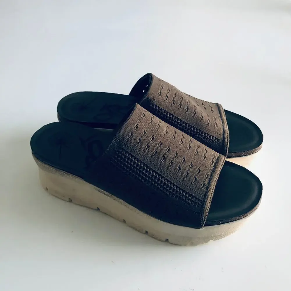 OTBT 'Gravity' Women's 8.5 Platform Slide Sandal Green Comfort Shoe Walking
